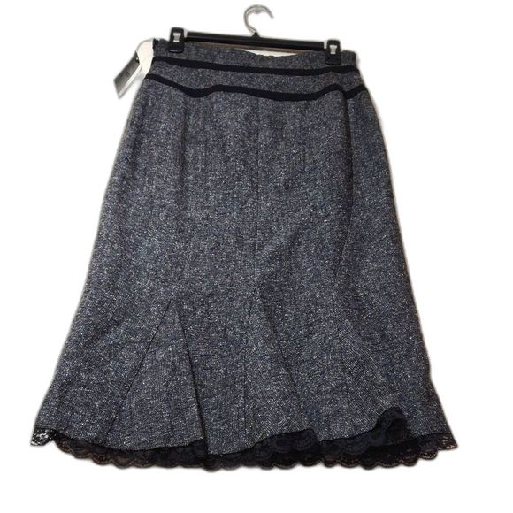 NWT Worthington Faux Corset Waist Tweed Pencil Skirt with Lace Hem size 6 - Picture 2 of 11